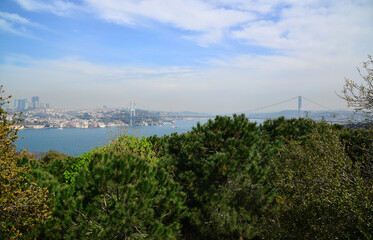 A view from Fethi Pasha Grove in Uskudar, Istanbul, Turkey