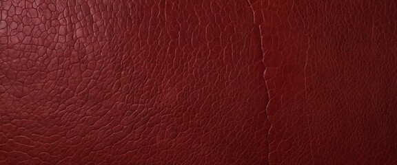 Fototapeta premium Detailed view of red leather featuring natural cracks and grains, offering a rich and smooth finish, perfect for premium projects.