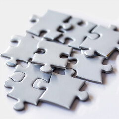 Obraz premium Colorful jigsaw puzzle pieces isolated on white background