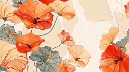 Obraz premium Flowers Wallpaper Background - Design Packaging Simple, Design Fashion Generative AI