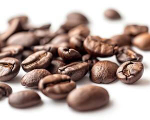 Naklejka premium Close-up of Freshly Ground Coffee Beans