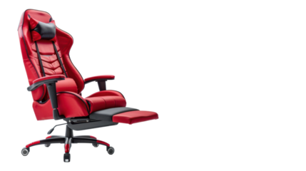 Gaming Chair red on transparent background