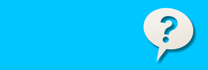 Question mark in front of a isolated color wall background. Business support concept