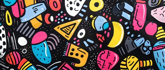 Black Friday Doodle Page Print Border Design with Blank Space for Message