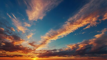 Fototapeta premium sunset sky with clouds, ai generated