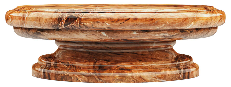 Brown onyx pedestal base for displaying trophies, cut out - stock png.