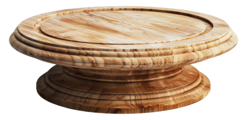 Wooden pedestal platform for displaying trophies, cut out - stock png.