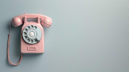 A super sharp image of a classic pink rotary phone
