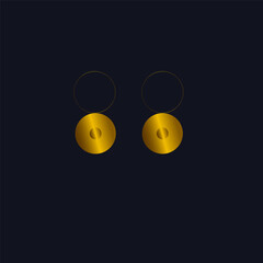 golden color earring vector, shape