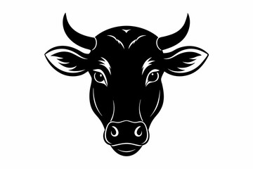 black and white cow silhouette, Cow vector illustration, cow head silhouette, cow silhouette isolated vector Illustration, png, cow icon