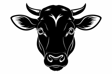 black and white cow silhouette, Cow vector illustration, cow head silhouette, cow silhouette isolated vector Illustration, png, cow icon