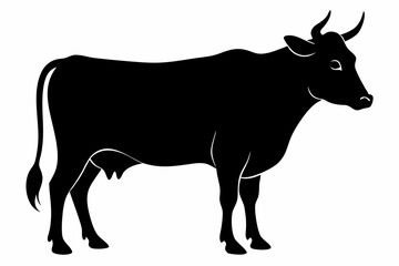 black and white cow silhouette, Cow vector illustration, cow head silhouette, cow silhouette isolated vector Illustration, png, cow icon