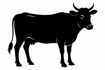 black and white cow silhouette, Cow vector illustration, cow head silhouette, cow silhouette isolated vector Illustration, png, cow icon