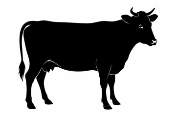black and white cow silhouette, Cow vector illustration, cow head silhouette, cow silhouette isolated vector Illustration, png, cow icon