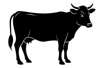 black and white cow silhouette, Cow vector illustration, cow head silhouette, cow silhouette isolated vector Illustration, png, cow icon