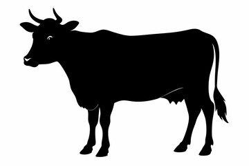 black and white cow silhouette, Cow vector illustration, cow head silhouette, cow silhouette isolated vector Illustration, png, cow icon