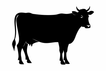black and white cow silhouette, Cow vector illustration, cow head silhouette, cow silhouette isolated vector Illustration, png, cow icon
