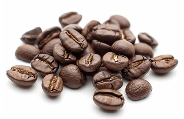 Gourmet Coffee Beans: Freshly Roasted, Aromatic Pile of Dark Roast Coffee Beans