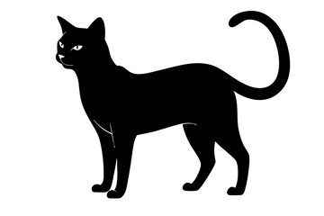 black and white cat silhouette, Cat vector illustration, cat head silhouette, animal silhouette isolated vector Illustration, png,  Cat icon