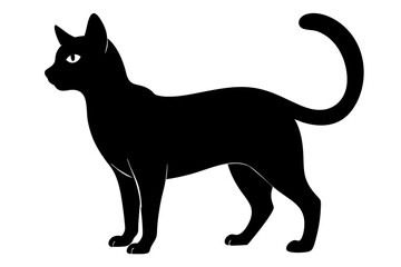 black and white cat silhouette, Cat vector illustration, cat head silhouette, animal silhouette isolated vector Illustration, png,  Cat icon