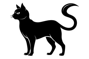 black and white cat silhouette, Cat vector illustration, cat head silhouette, animal silhouette isolated vector Illustration, png,  Cat icon