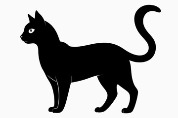 black and white cat silhouette, Cat vector illustration, cat head silhouette, animal silhouette isolated vector Illustration, png,  Cat icon