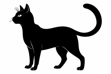 black and white cat silhouette, Cat vector illustration, cat head silhouette, animal silhouette isolated vector Illustration, png,  Cat icon