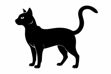 black and white cat silhouette, Cat vector illustration, cat head silhouette, animal silhouette isolated vector Illustration, png,  Cat icon
