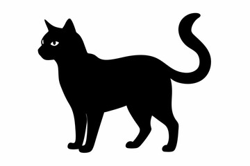 black and white cat silhouette, Cat vector illustration, cat head silhouette, animal silhouette isolated vector Illustration, png,  Cat icon