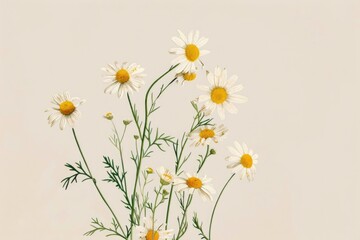 Obraz premium Chamomile Botanical Illustration for Herbal Design, Poster, Card, or Print Artwork