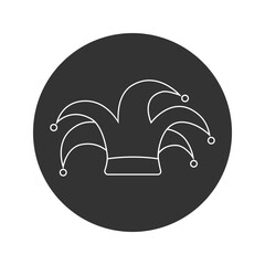 The line icon of the fool's cap. The joker icon. Simple vector illustration on a white background.