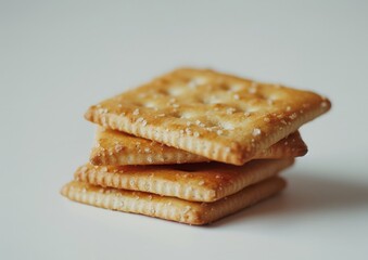Golden Brown Salted Crackers Stack