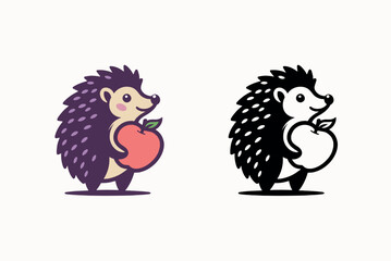 Cute hedgehog. Logo, icon, sign © Victoria