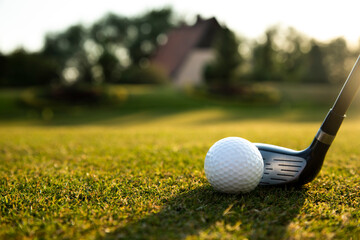 Sport and lifestyle, golf player playing in a golf club