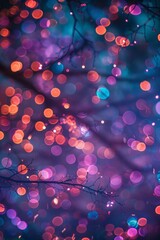 Vibrant Blurred Lights: Festive Atmosphere with Colorful Spheres
