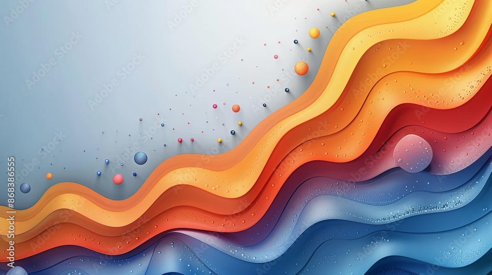 Aufkleber abstract colorful wavy background with geometric shapes and gradient