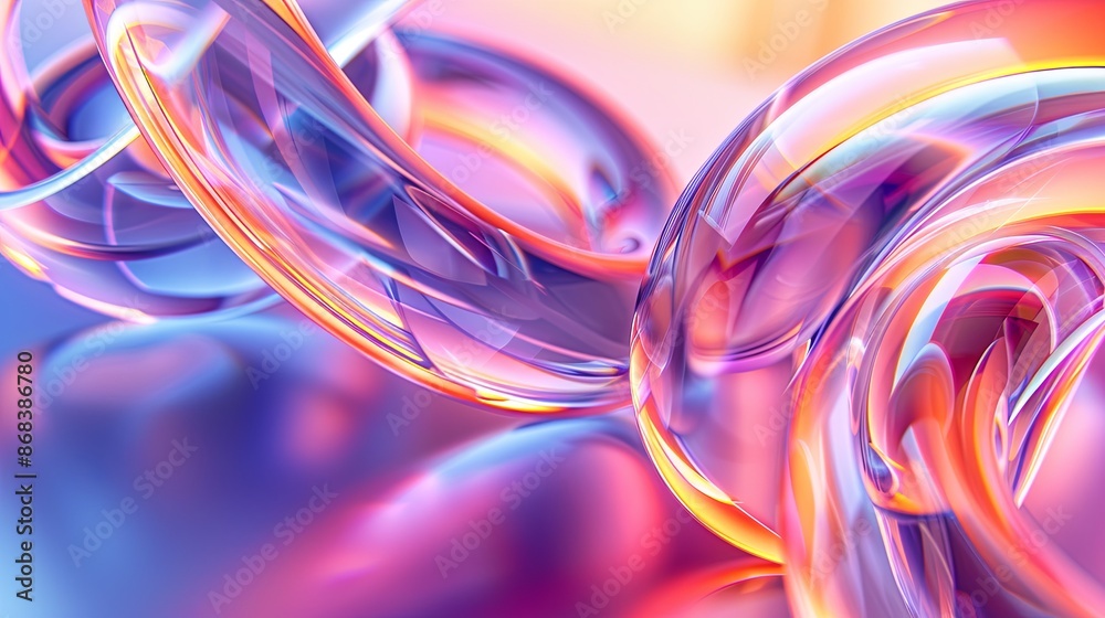 Poster Abstract Interlocking Rings and Polygons With Gradient Backdrop