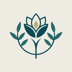        Flower logo vector art illustration.
