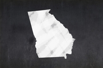 Map of the State of Georgia drawn on a blackboard © BreizhAtao