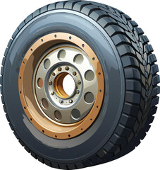 bus Tire Vector design with a high-detail white background
