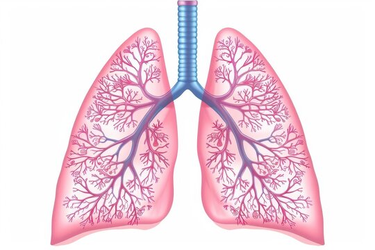 human lungs anatomy illustration detailed medical diagram with bronchi and alveoli