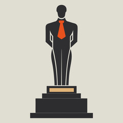 oscars, icon, chess, symbol, pawn, vector, illustration, business, game, sign, success, concept, strategy, button, silhouette, 3d, people, design