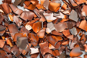 Rustic Texture: A Collection of Rough, Chipped Paint Chips in Shades of Brown and Orange
