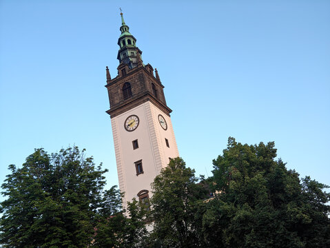 Panorama of Litomerice, it is a town on the confluence of the Elbe and Ohre river in Northern Bohemia (Usti nad Labem Region), Czech Republic