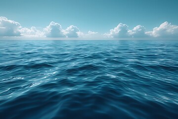 Fototapeta premium Serene Ocean Waves under a Clear Sky - Ideal for Travel Posters or Relaxation Designs