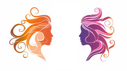 Colorful silhouettes of a diverse and multicultural community. Illustration of a multi-ethnic group of people, portraits in simple colors, woman's day