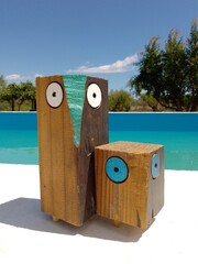 Owl Sculptures Made from Wood