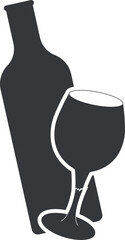 Isolated pictogram Glass waste trash, with illustration glass and bottle