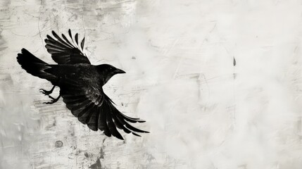 Obraz premium Mystical Raven in Flight