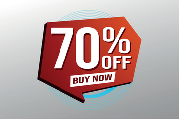 70% seventy percent off buy now poster banner graphic design icon logo sign symbol social media website coupon

